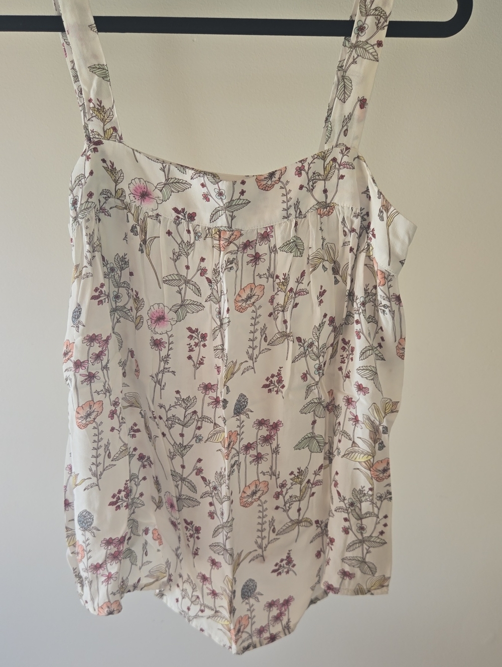 Floral Print White Sleeveless Women's Top